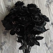 假玫瑰花摆拍暗黑色真简约花束拍摄道具花绢花黑玫瑰潮
