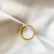 越南沙金三生三世戒指，细款素圈古法传承沙金圈细光面，尾戒仿真金