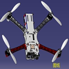 4四旋翼无人机身骨架带摄像头3d三维几何，数模型uav直升机遥控飞机