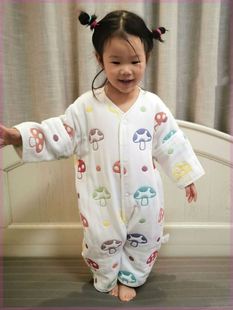 日本婴儿睡袋可拆袖三六层纯棉纱布分腿宝宝防踢被包脚春夏薄