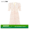 wanatry蔷薇粉显瘦五分袖，连衣裙甜美碎花裙子，夏季茶歇法式长裙