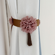 一对欧式窗帘绑带流苏花朵，挂件窗帘扣窗帘，绑系绳收纳带喜庆婚礼