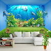 custom3dwallmuralswallpaperunderwaterworlddolphin