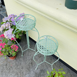 美式乡村铁艺复古花盆架 阳台花园庭院室内户外装饰花凳花托