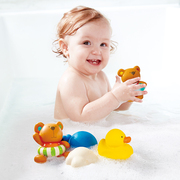 hape泰迪戏水玩偶组，宝宝儿童男孩女孩喷小黄鸭子婴幼公主洗澡玩具