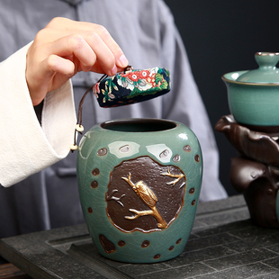 香威尔哥窑陶瓷茶叶罐功夫茶具套装茶杯茶缸普洱红茶储茶仓铁观音