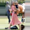 香港凯特王妃明星同款女装中长裙子2023年夏季优雅气质印花连衣裙