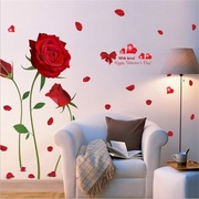 温馨浪漫玫瑰花墙贴纸婚，房卧室墙面，床头客厅背景墙纸自粘装饰贴画