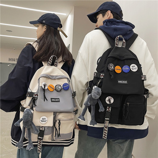 书包女大学生韩版高中旅行双肩，包男初中生ins日系大容量电脑背包