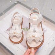 女童凉鞋2024夏季小女孩中国结蕾丝公主鞋休闲时装软底儿童鞋