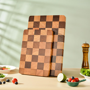 棋盘格菜板家用厨房砧板榉木切菜板圆菜墩实木粘案板