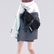 YONAIGA+原创设计INS潮牌酷机能单肩斜挎包胸包男女尼龙小腰包包