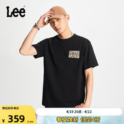 Lee商场同款24春夏舒适版圆领豹纹织标男短袖T恤LMT0070053RX