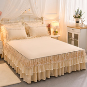 韩版蕾丝床裙单件公主床罩床套1.5米1.8m床垫防滑保护套床单i.
