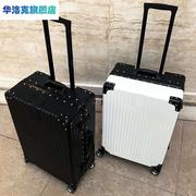韩版行李箱女拉杆箱男学生旅行箱20寸皮箱子大容量密码箱皮框款