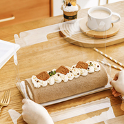 梦龙蛋糕卷包装盒长条透明日式可爱毛巾瑞士卷，手提蛋糕卷包装盒子