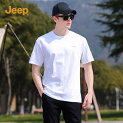 jeep吉普短袖男夏季纯棉圆领，男士上衣宽松潮流，美式t恤男生