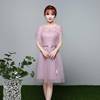 西式韩式法(韩式法)尚复古小礼服s裙矮个短公主伴娘，服子款紫色气质时式个