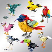 男女孩益智拼装玩具鸟类动物昆虫小颗粒积木拼图模型儿童新年礼物