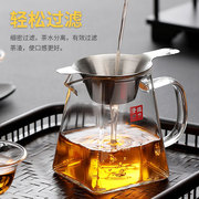 耐热玻璃公道杯手工高档加厚玻璃茶器茶漏一体带把手防烫隔热茶杯