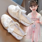 女童公主中国风2024夏季小女孩，布鞋白色古装，绣花鞋儿童汉服鞋
