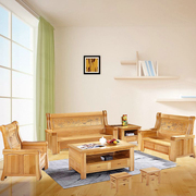 中式全实木沙发组合冬夏两用储物转角贵妃榉木原木色家具