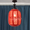 中国风大号阳台红灯笼吊灯景德镇陶瓷，橱窗走廊福字户外防水吊灯
