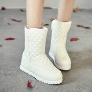 雪地靴女冬2021韩版短筒白棉鞋，厚底短靴加绒加厚中筒棉靴子潮