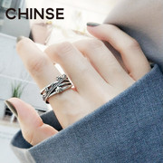 s925纯银，轻奢韩版个性，复古指环