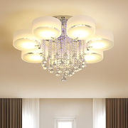 客厅灯圆形水晶灯吸顶灯led现代简约卧室灯餐厅，灯饰变色大气灯具