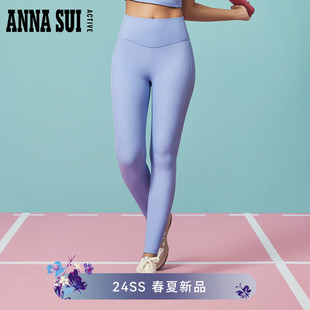 ANNA SUI 多元系列 坑条纹理运动Legging瑜伽裤弹力紧身裤3A抗菌