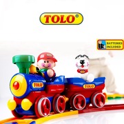 Tolo儿童小火车玩具电动轨道车男孩益智拼装电力汽车2-6岁生日礼