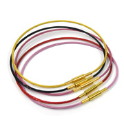 可串3d硬金超细钢丝手绳穿珠转运珠绳大米粒金珠红绳手链螺纹金色