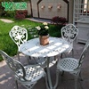 远茂室外铸铝桌椅白色户外桌椅，庭院露天别墅，露天花园院子里的桌椅