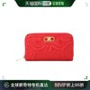 香港直邮SALVATORE FERRAGAMO 女士红色绗缝牛皮长款钱包 22-D332