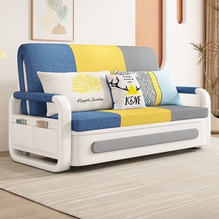 布艺沙发床多功能可折叠两用小户型，单人客厅阳台，家用可拆洗伸缩床