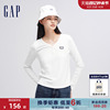 Gap女装2024春季logo简约纽扣V领长袖女友T套头上衣429380