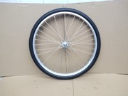 自行车车轮铝合金20寸22寸24寸26寸前轮单速变速通用轮组轮毂总成