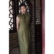 新中式复古香云纱桑蚕丝小花朵改良旗袍中年妈妈高端气质优雅旗袍
