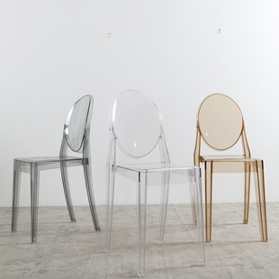 北欧餐椅塑料椅子透明家用现代简约加厚咖啡厅休闲创意靠背洽谈椅