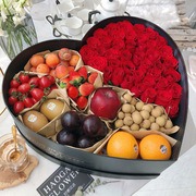 开窗心形花盒七夕情人节，水果鲜花包装生日精美透明爱心伴手礼盒子