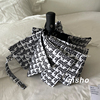 msho黑白字母fog自动情侣，潮流晴雨伞两用黑胶，遮阳雨伞便携太阳伞