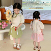 女童套装夏装2024儿童改良旗袍裙宝宝复古国风中式汉服两件套