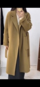韩国东大门大衣中长款腰带束腰显瘦气质双面羊绒大衣女简约大衣