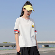 短袖t恤夏季初中生，少女高中学生，ins韩版宽松圆领上衣半袖体恤