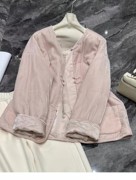 大牌撤柜女装新中式国风棉衣，今年流行时尚洋气，轻熟风粉色盘扣外套