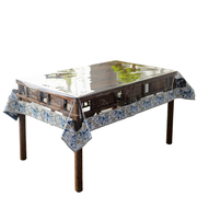 新中式pvc桌布防水防油免洗台布长方形茶几桌布，透明软玻璃餐桌布
