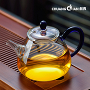 好壶器加厚玻璃迷你小茶壶手工耐热玻璃茶具过滤泡茶器透明花茶壶