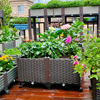 庭院大号花箱塑料花盆长方形种菜盆阳台种菜箱绿植种植盆储水简约