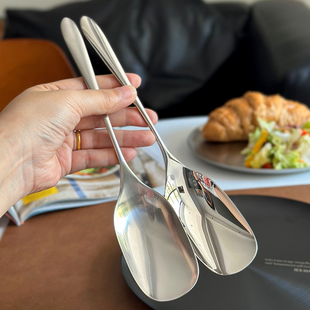 出德1810不锈钢分餐勺公用勺分菜勺酒店餐厅自助餐长柄大号饭勺子